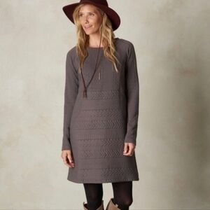 🟢7514 * Prana Macee Quilted Sweater Dress Charcoal Gray Size M